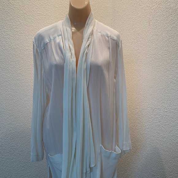 Vintage white jacket with attached scarf size 6 - Picture 3 of 12